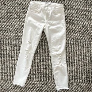 J BRAND white cropped skinny denim jeans - Demented - Size 26